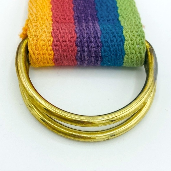 Vintage Rainbow Corded D-Ring Belt, S/M - Picture 5 of 11